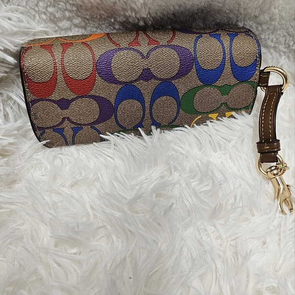 COACH Pride Rainbow Signature Canvas Sunglass Case Pride Collection Coach Bags - Picture 7 of 10